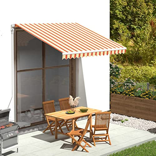 LAPOOH Tessuto di Ricambio per Tenda da Sole Giallo e Arancio 3x2,5 m,Tessuto di Ricambio Tenda da Sole,Telo Tenda da Sole,Tende da Sole(SPU:312015)