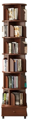 Drehbares Bücherregal, Bücherturm Freistehend, Drehbares Bücherregal Aus Massivem Holz, Verwendung Für Kleinen Raum Mit Stauraum, Zeitschriften Und Bücher Für Wohnzimmer, Arbeitszimmer Und Büro