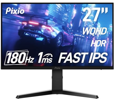 Pixio PX277 Prime Neo 27 180Hz QHD 1440p 1ms GTG Fast IPS Esports Gaming Monitor with Adaptive Sync