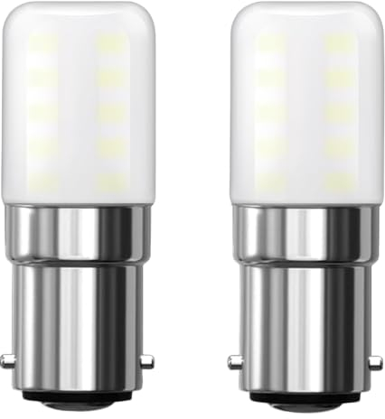 BHMAOYN Lampadina 12V 24V B15D LED 4W Bianco Freddo 6000K Per Camper,Solare,Camper Marine,Frigo,Macchina da Cucire,Estrattore,Pacco Da 2