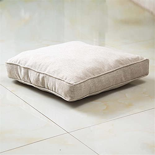 Non slip seat cushion ,stool cushions, 10cm Thick Chair Seat Pads 45x45/50x50cm,Soft Booster Cushion Seat Pad Cotton Filling Chair Seat Cushions for Home Floor Office (50 * 50cm,Red)(Color:Beige,Size: