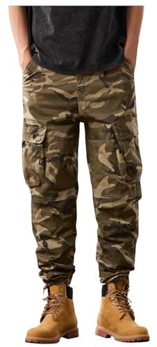 Rrongwn Taktisch Hose Herren Camouflage Militärhose Combat Paintball Hose Taktische Pants Abnehmbare Kniepolster Outdoor-Aktivitäten Jagdhose mit Knieschützern