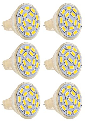 Spacnana Ampoules GU4 3,5 cm, 6 Pièces Ampoule LED GU4 270LM 15LED MR11 Perles de Lampe sur Rail AC12V Tension d'entrée pour Maison, Éclairage