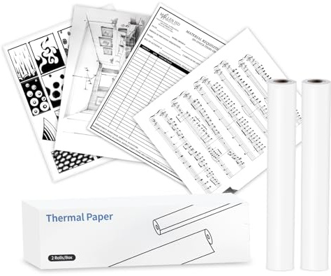 vretti A4 Thermal Paper 2 Rolls,216mmX7m(8.5X276) Thermal Printer Paper Roll,Thermal Printer Paper Compatible with P83 Portable Printer for Travel,Home,Photo,Invoice,Contract