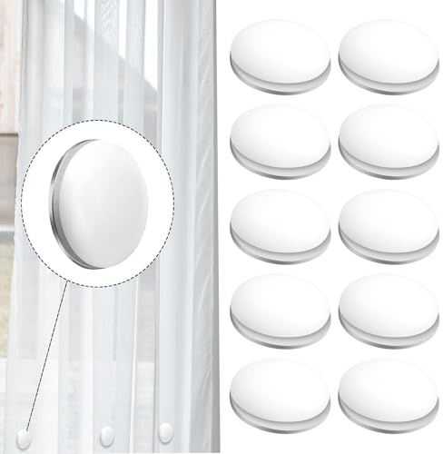 Magnetic Shower Curtain Weights, 10 Pcs Heavy Duty Magnetic Curtain Weights, Waterproof, Multipurpose (White)