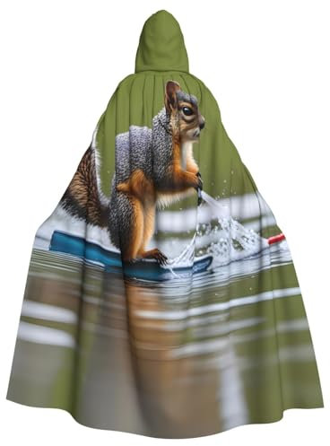 BROLEO Halloween Erwachsene Kapuzenumhang für Partys und Kostüme Wasserski Fuchs Eichhörnchen Bild