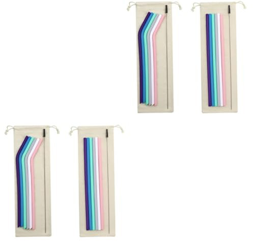 PRETYZOOM 4 Juegos De Pajitas Portátiles Pajitas De Café Vasos De Reutilizable Para Bebidas Para Beber De Cóctel Plegable De Vaso