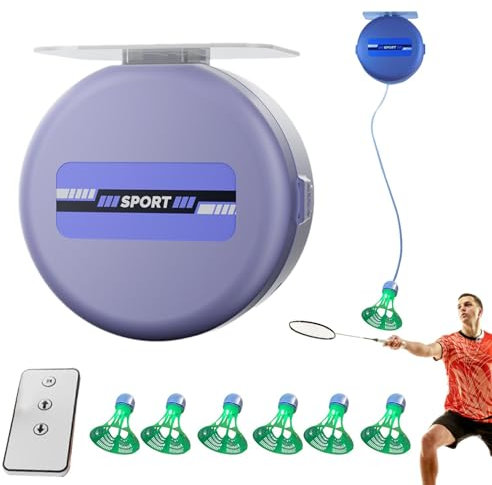 Badminton-Rebound-Training, Automatischer Rebound-Badminton-Trainer,Tragbare Badminton-Übungsausrüstung - Badminton-Trainingsgerät, verstellbar, Badminton-Rebound-Trainer, Badminton-Ausrüstung für Män