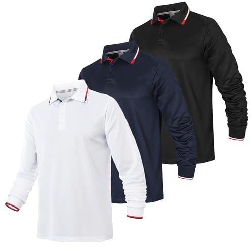 Gaiatiger 1/3/5 Pack Mens Polo Shirts Moisture Wicking Tops Golf Shirts | Mens Polo Shirts,Golf Shirts,Sports Polo Shirts,Short Sleeve Shirt,Breathable,Packs of Shirts,Work Polo T Shirts,Casual Tops