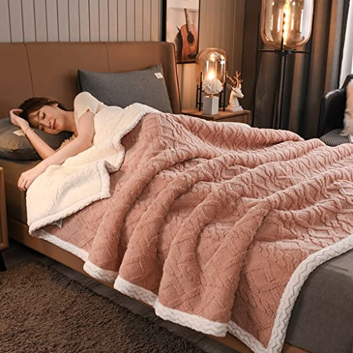 Cobija sherpa ultrasuave con patrón de cable copetudo, acogedora manta reversible y esponjosa para sofá, color marrón, 71 x 79 pulgadas, tamaño Queen