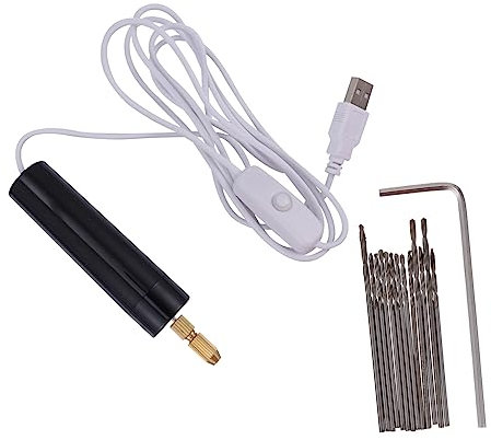 OSALADI 15piezas Mini Taladro Eléctrico Portátil Usb Para Manualidades y Proyectos De Bricolaje Para Joyería