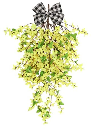 Guirlande Florale d'été Guirlandes de Vigne de Fleurs Suspendues Artificielles avec des Feuilles Vertes, Guirlande de Fleurs en Soie (B)