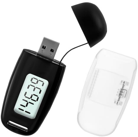 Schrittzähler Clip USB Ladung reicht für bis zu 3 Monate 3D Schrittzähler mit Clip 75 x 34 x 16 mm Automatischer Schlaf Schrittzähler Mini Schrittzähler Ohne App und Handy für Gehen Laufen Sport