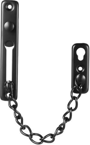 WHAMVOX Stainless Steel Door Chain Lock 304 Black Heavy Duty Front Door Chain with Screws Anti-Theft for Home Entry