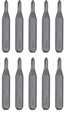 QUARKZMAN 10pcs PH00 Embout de Tournevis Cruciforme 5/32 Tige Hexagonale 28mm Longueur Acier S2 Magnétique Tête Phillips pour Tournevis Manuels Électriques Réparation de Précision