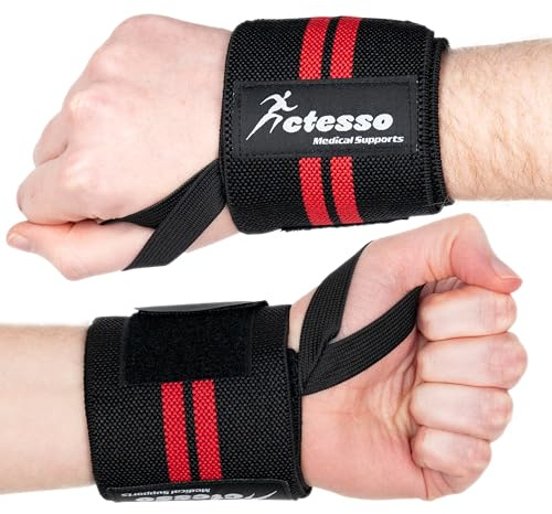Actesso Handgelenk Bandagen – Premium-Handgelenkstützgurte für Gewichtheber, Kraftsport, Powerlifting und Fitnesstraining (2, Rosa, Einheitsgröße)