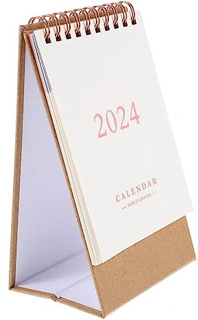KICHOUSE Tischkalender Kleiner Ständer Flip Kalender Stehender Schreibtischplaner Robuster Papierkalender Minimalistischer Organizer Für Notizen Und Termine