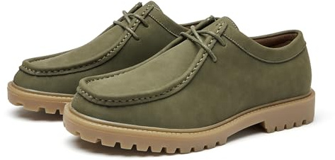 Allthemen Oxford skosnören för män brogue Derby business formella skor låg skärning mellanklack, gRÖN, 39.5 EU