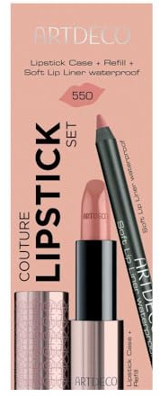 ARTDECO Couture Lipstick Set | Wiederbefüllbare Lippenstifthülse, Lipstick Refill mit SPF 15 & Soft Lip Liner waterproof, 1 Set