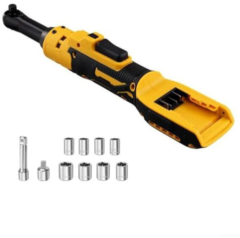 Clé à cliquet électrique sans Fil de 3/8 po, Moteur sans balais 18 V, Vitesse Variable de 92 pi-LB, éclairage LED avec Jeu de Douilles