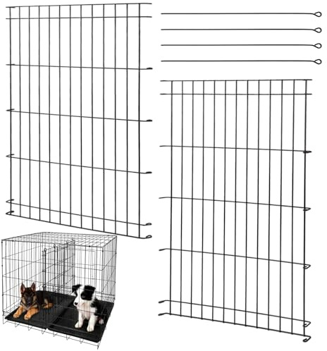 Lonepetu 2 Pack Hundekäfig-Trennwand, 71,1 cm H Hundehütten-Trennwand und verstellbare Breite 50 - 95 cm, einfache Installation und schwarze Metallkisten-Trennwände für Welpen, mittelgroße und große