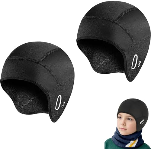 Hotcho Berretto da ciclismo sotto il casco, per casco da bicicletta, ragazzi e ragazze, berretto invernale per bicicletta, antivento, caldo, per casco da equitazione e sport all'aria aperta, 45-56 cm
