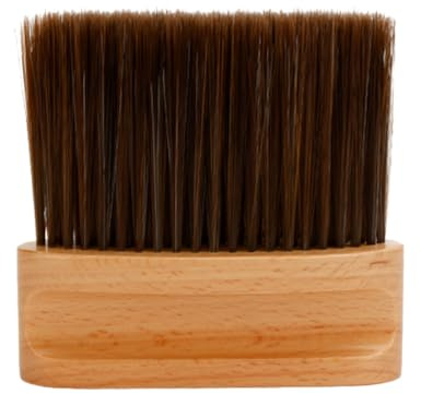 IMIKEYA Brosse de Nettoyage Cou Surface Lisse pour Coiffure en Bois et Nylon, Brosse à Dépoussiérer pour Barbier et Rasage Professionnel