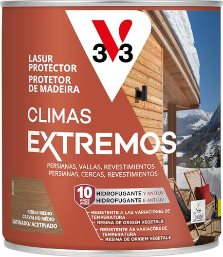 V33 Lasur Protector Climas Extremos Satinado Roble Medio 0,75L