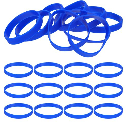 FONDOTIN 60 Pezzi Braccialetti in Silicone Sottile e Elastici Bracciali Vuoti Unisex da Polso per Feste Sport e Eventi Colore Blu Scuro