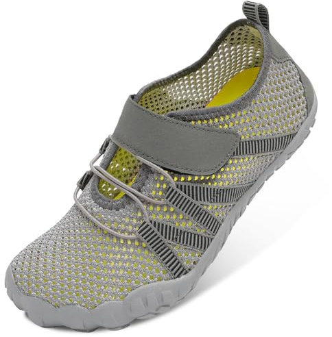 JIASUQI Water Shoes for Womens Barefoot Beach Shoes Quick-Dry Aqua Sock Swim Pool Shoes for Indoor Outdoor Water Sports(DarkGrey41,Size UK 8)
