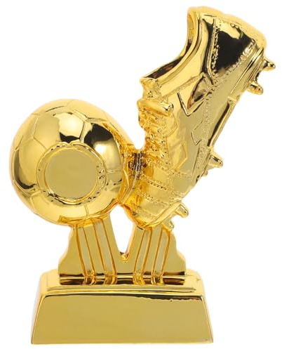 DECORNIJIA Coppa Calcio in Resina Dorata 10x4x15 Cm per Premiazioni Campionati Giovanili e Tornei a Squadre, Coppa Premio Calcio Incisione Artistica, Souvenir Sportivo Motivazionale