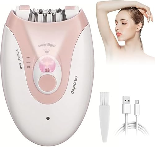 DASIAUTOEM Epilierer Damen, Haarentferner Frauen, USB Elektrischer Epilierer, Damenrasierer Haarentfernung für Bein, Körper, Achselhöhle, Bikini, Gesicht, Epilierer Damen mit LED Licht