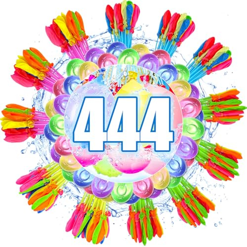 444 Stück Wasserbomben Selbstschließend, wasserbomben ballons, Bunte Wasserballons aus Naturkautschuk für Wasserschlacht, Spielzeug für Draußen, Garten, Strand & Pool Party