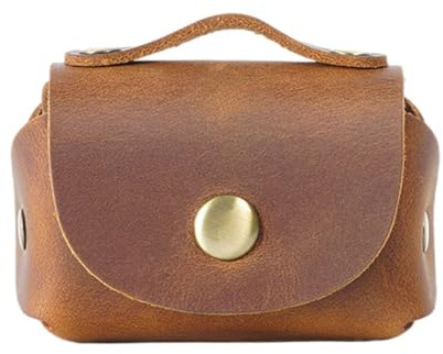 GALPADA Paquet à Clés Marron en Cuir Véritable Design Rétro, Facile à Transporter et Protège Vos Clés, Pochette Compacte pour Usage Quotidien