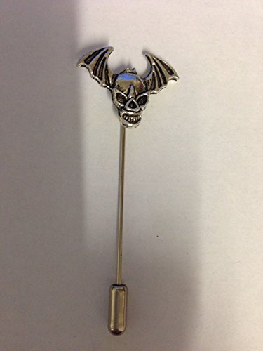 CH158 Krawattennadel mit fliegendem Dämonen-Totenkopf-Motiv, Zinn