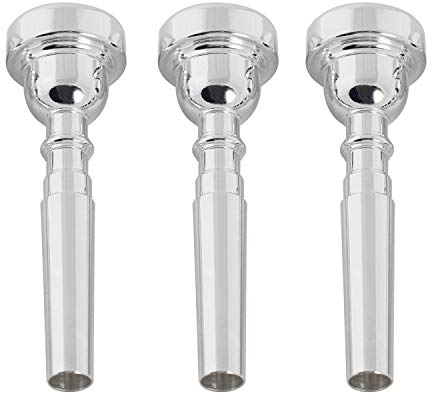 Missmore Trompete Mundstück 3C 5C 7C Größe Instrument Zubehör-3 Pack Silber