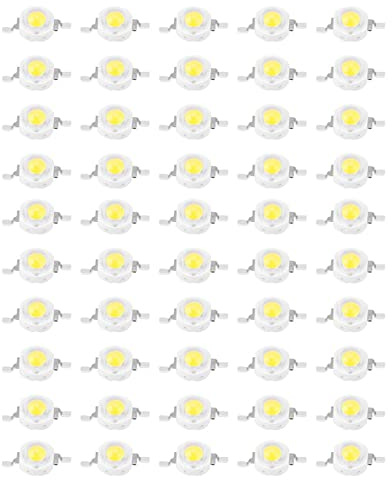 Garosa 100 Pcs High Power Led Chip, 1W Super Bright SMD Light Emitter Components DIY LED Light-Emitting Diode Fixtures for Floodlight Spotlight