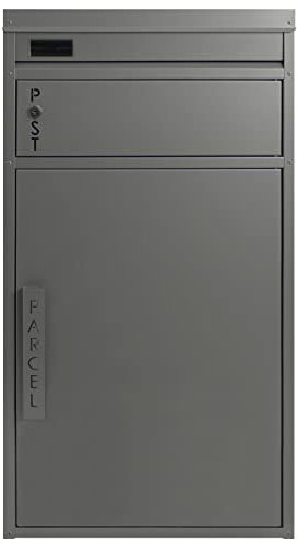 Paketbriefkasten Safepost Tiamat 65 Silber-grau (RAL 9006) mit 12 Schlüsseln großer Briefkasten mit gesichertem Paketfach