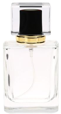 Flacon de Parfum avec Pompe, 50 ml Vaporisateur Parfum Vide Verre Vide Bouteille de Parfum Atomiseur Parfum Rechargeable Carré Portable Voyage Bouteille de Parfum Noir