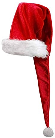 LAEMILIA Nikolaus Mütze Rot Santa Weihnachten Hut Weihnachtsmann Weihnachtskostüm Weihnachtsmützen für Damen Herren Kinder Lustige Party Zubehör Deko Nikolausmütze (Rot-Erwachsener)