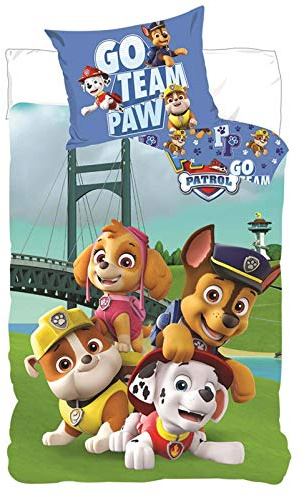 Paw Patrol - Baby Bettwäsche, Wendebettwäsche, 100x135 & 40x60 cm