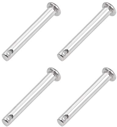 sourcing map 4 Stück Steckbolzen Einzelnloch Gabelbolzen 4mm X 30mm Splintstift Flacher Kopf 304 Edelstahl Link Scharnierstift