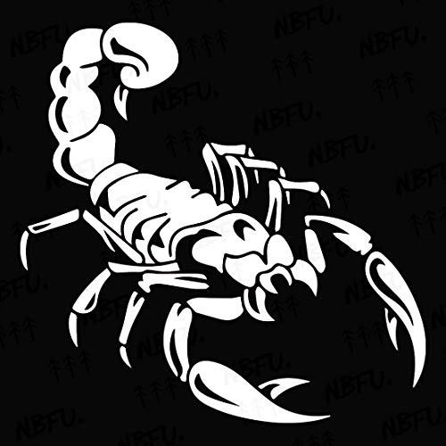 NBFU Animal Scorpion Tribal Tattoo 4 (White) (Set Of 2) Premium Waterproof Vinyl Decal Stickers For Laptop Phone Accessory Helmet Car Window Bumper Mug Tuber Cup Door Wall Decoration
