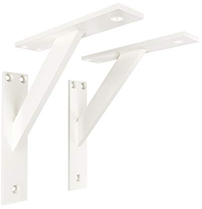 Sossai Regalträger 2er Set FSHR 180x180 mm aus Aluminium – Wandhalterung Regalwinkel für Regalbrett – weiß – modernes Design