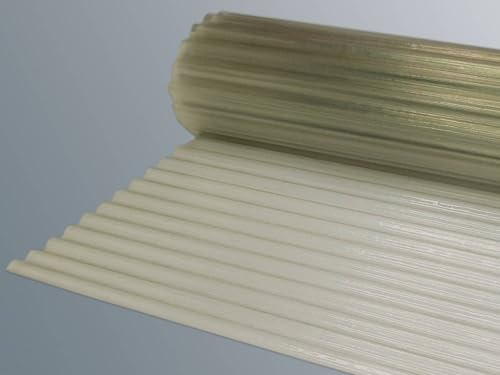 Lichtbahn Polyesterwellbahn Wellpolyester aus Polyester 0,8kg - 1,2kg je m² natur-transparent, gewellt, 76/18 Wellbahn, 0.8 bis 1.2 KG pro m² 2,5m x 6m (BxL)