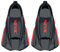 SEAC Shuttle Pinne Corte da Nuoto 100% Silicone per Allenamenti Cardio e di Forza, Unisex Adulto, Nero/Rosso (Black/Red Power), 42/43 EU