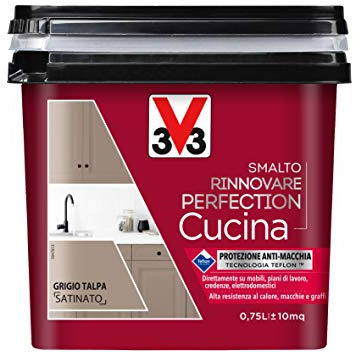 V33 Smalto Rinnovare Perfection Cucina Grigio Talpa Satinato 0,75 L