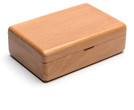 Shiwaki 4.7 x3.1 x1.6 hêtre noir bois massif petit bijoux bo?te de rangement étui pour anneaux boucles d'oreilles collier boutons de manchette