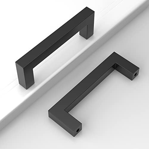Amerdeco 15 Pieza Tiradores Cocina 96mm Tiradores Armarios Negro Tirador Puerta Tiradores Cajones de Acero Inoxidable Manillas Tiradores Para Muebles Tirador 6003