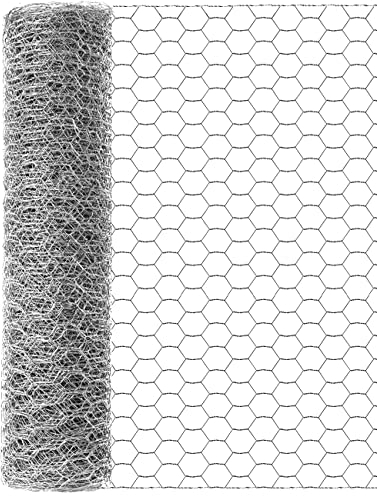 TOYPOPOR Chicken Wire 40cm x 10m, Outdoor Anti-Rust Hexagonal Galvanized Chicken Wire Fencing, Protects Gardening Plants, Vegetables, Flowers, Fruits From Dogs, Rabbits, Squirrels